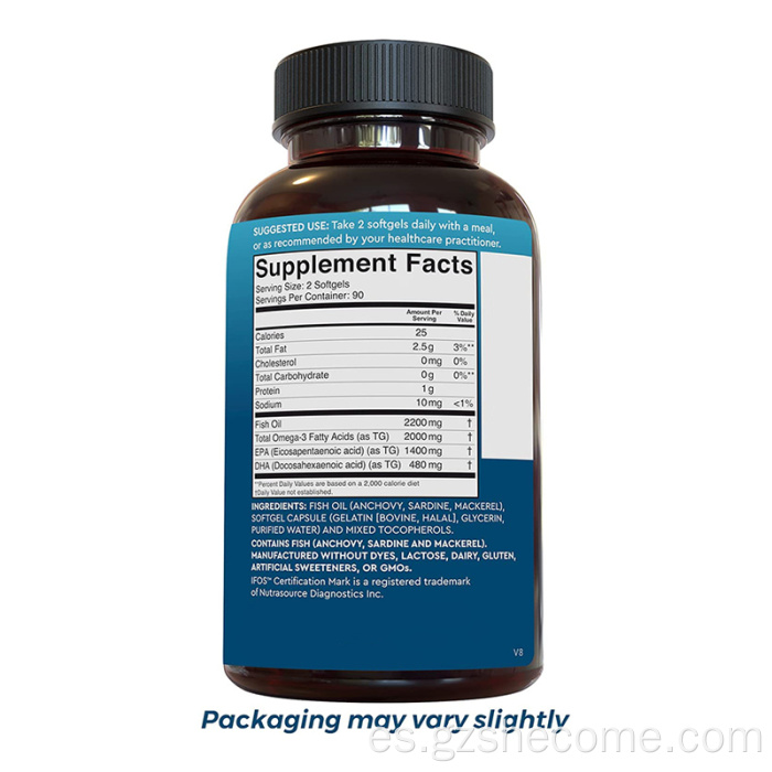Suplemento de aceite de pescado Reduzca la inflamación Aceite de pescado Softgels